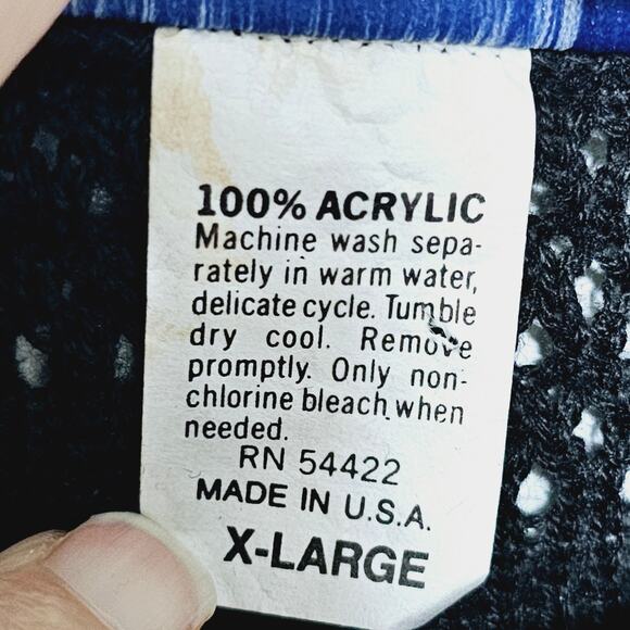 Vintage Bay Point Threads Sweater Size XL Black Embroidered Flowers Casual Retro - Picture 7 of 7